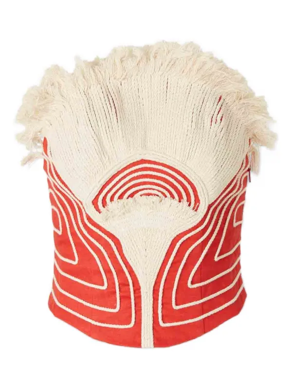 Andres Otalora Sol Quema Fringed Top in Red
