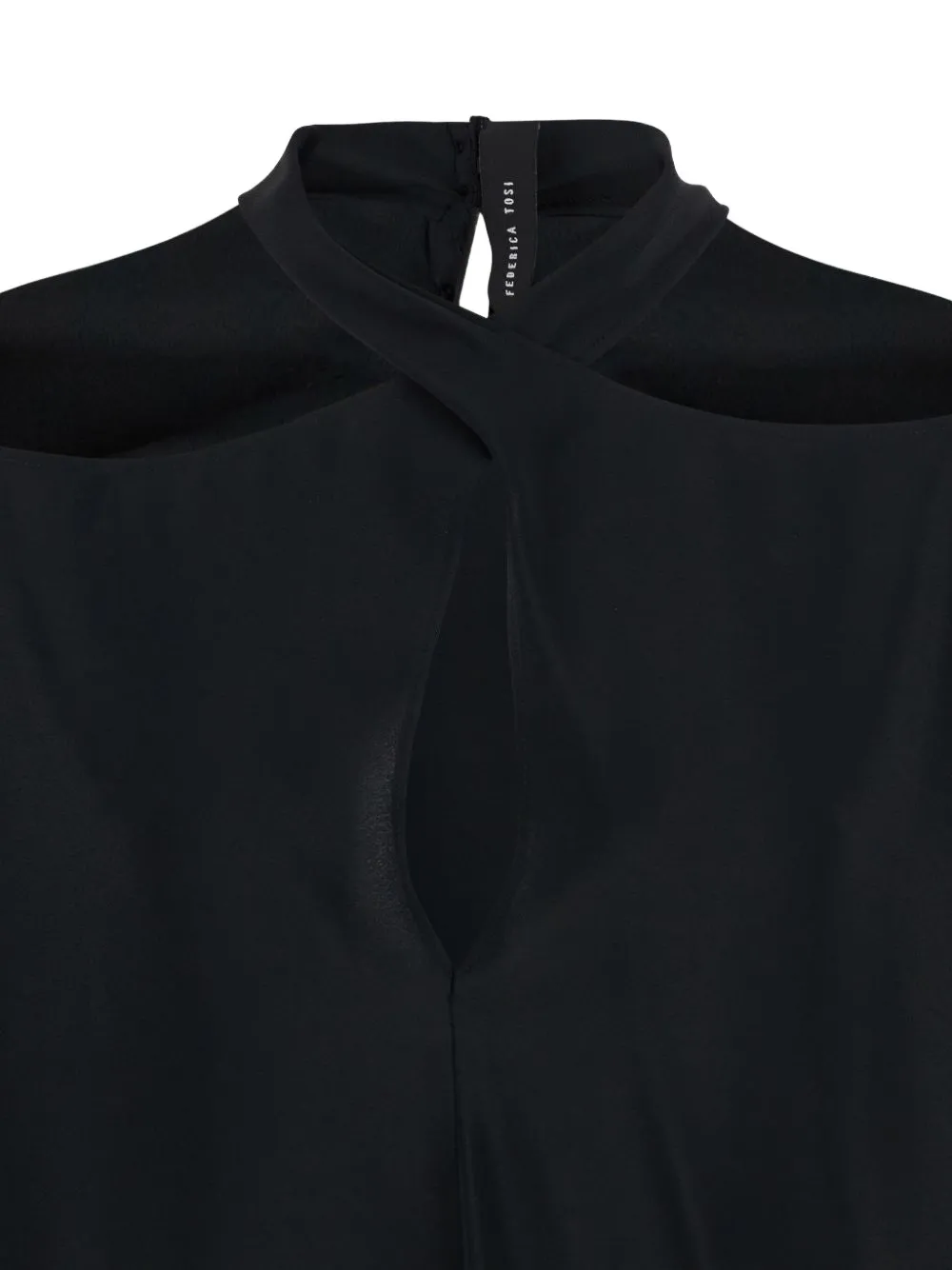 Federica Tosi Blouse met gekruiste hals Zwart