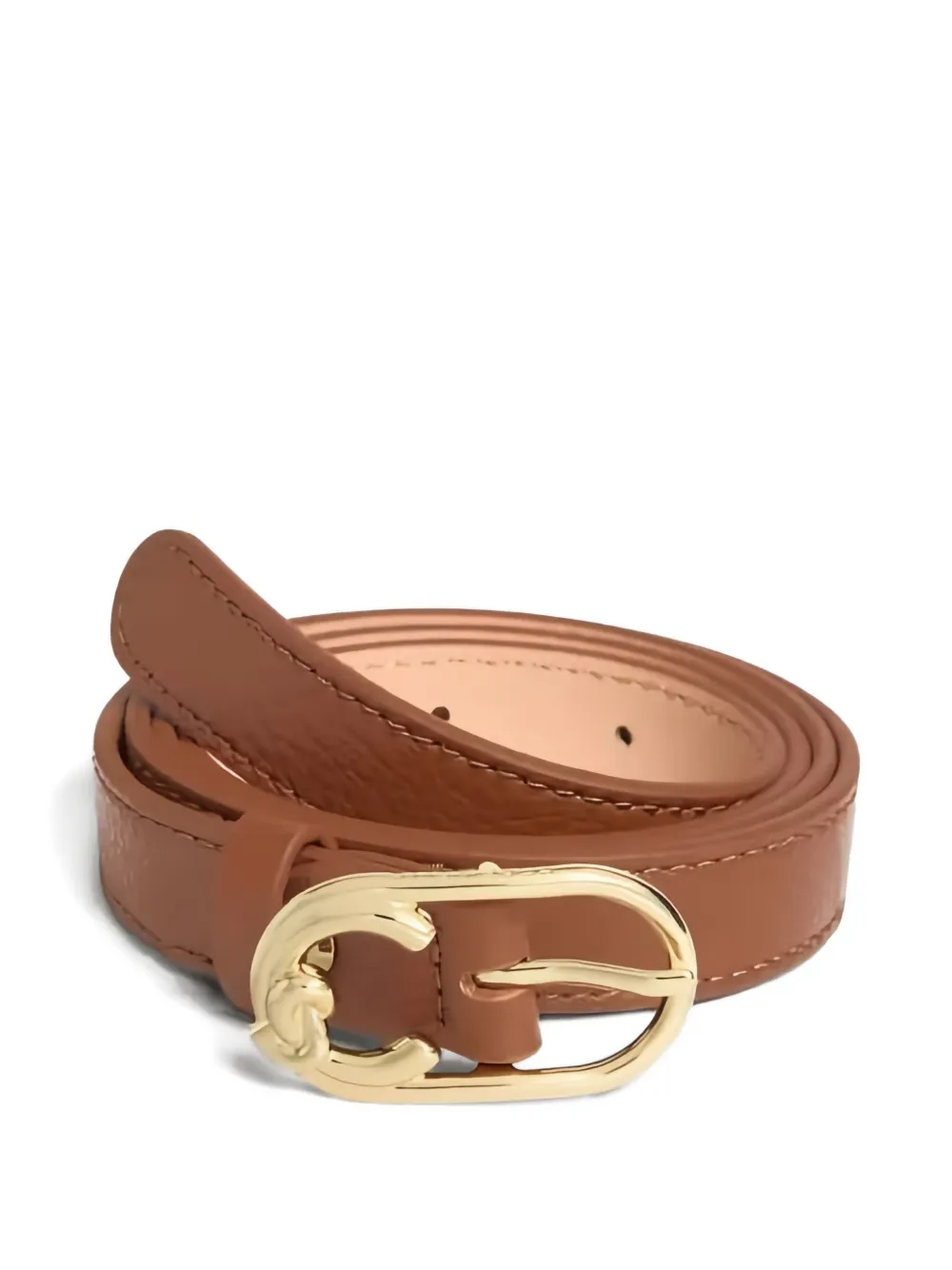 Coccinelle textured buckle belt - Marrone