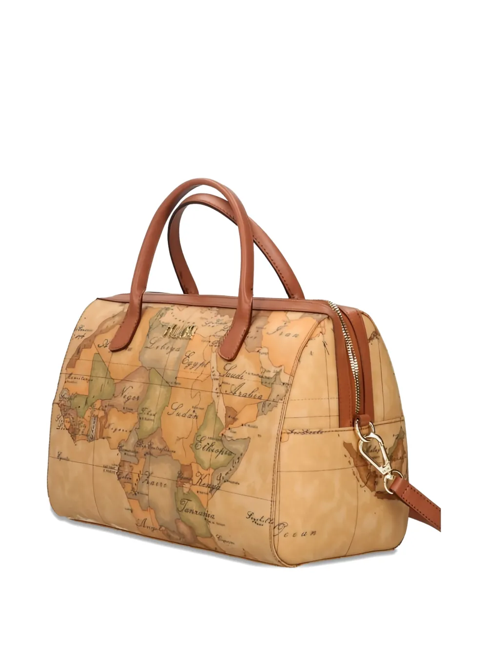 ALVIERO MARTINI 1° CLASSE Shopper met kaartprint - Beige