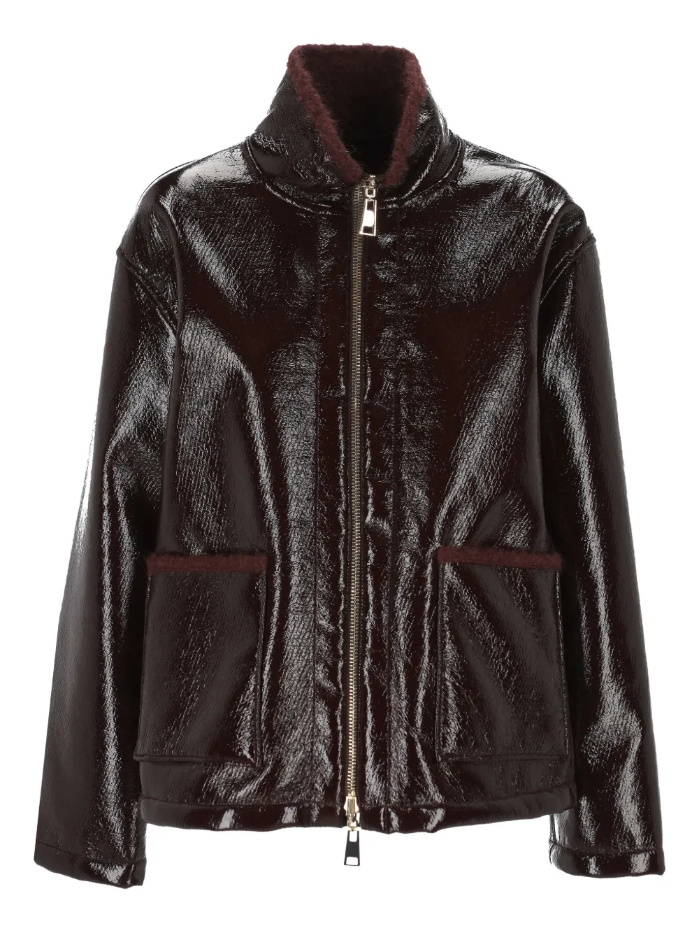 Lorena Antoniazzi zip trimmed jacket - Marrone