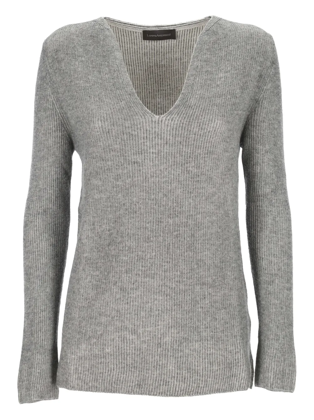 Lorena Antoniazzi V-neck ribbed-knit sweater - Grigio