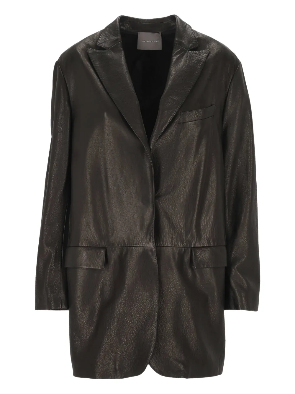Lorena Antoniazzi leather single-breasted coat - Nero