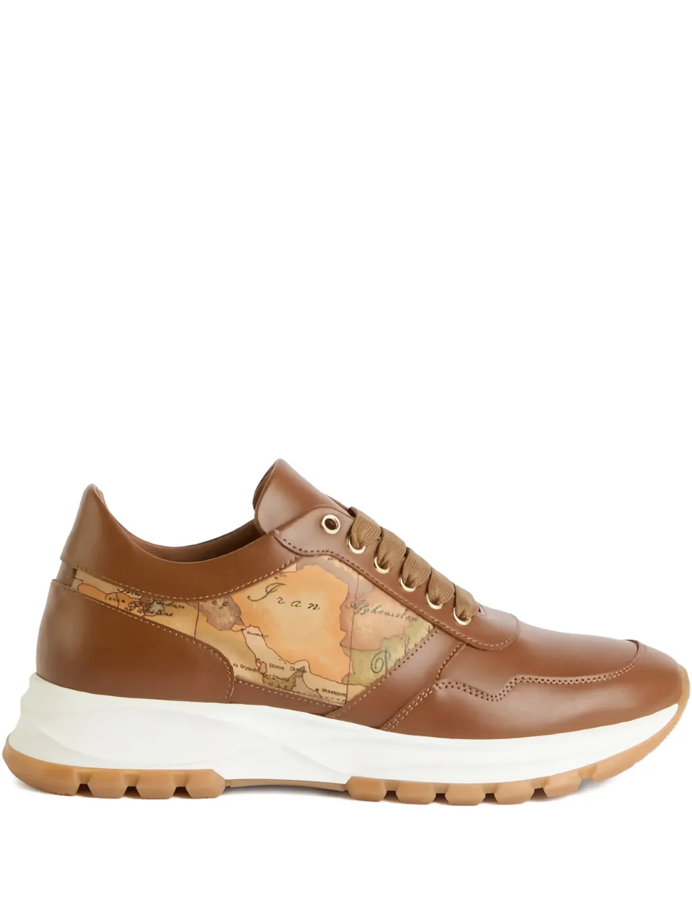 ALVIERO MARTINI 1° CLASSE map-print lace-up sneakers | Brown | Image 1