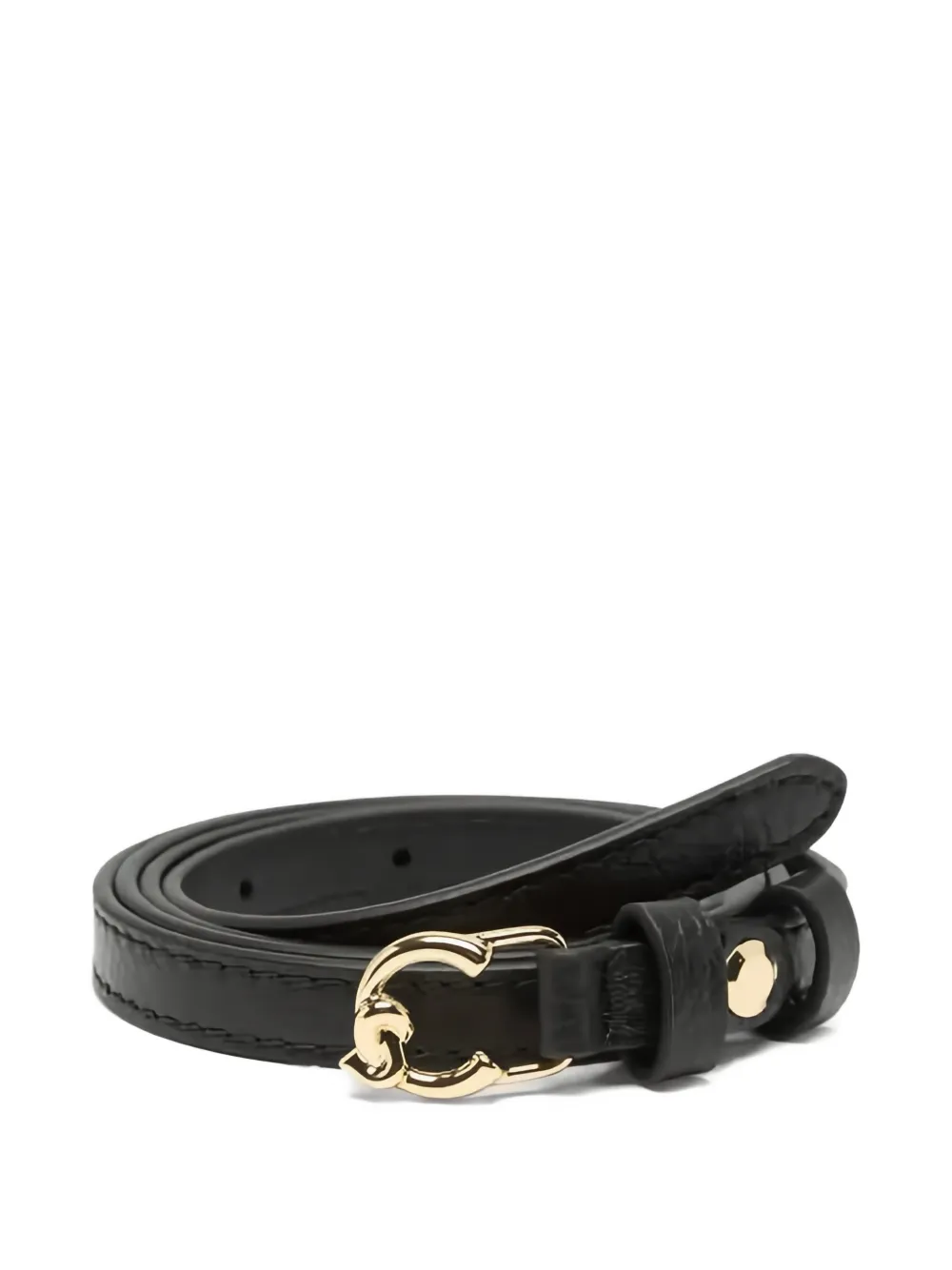 Coccinelle grained buckle belt - Nero