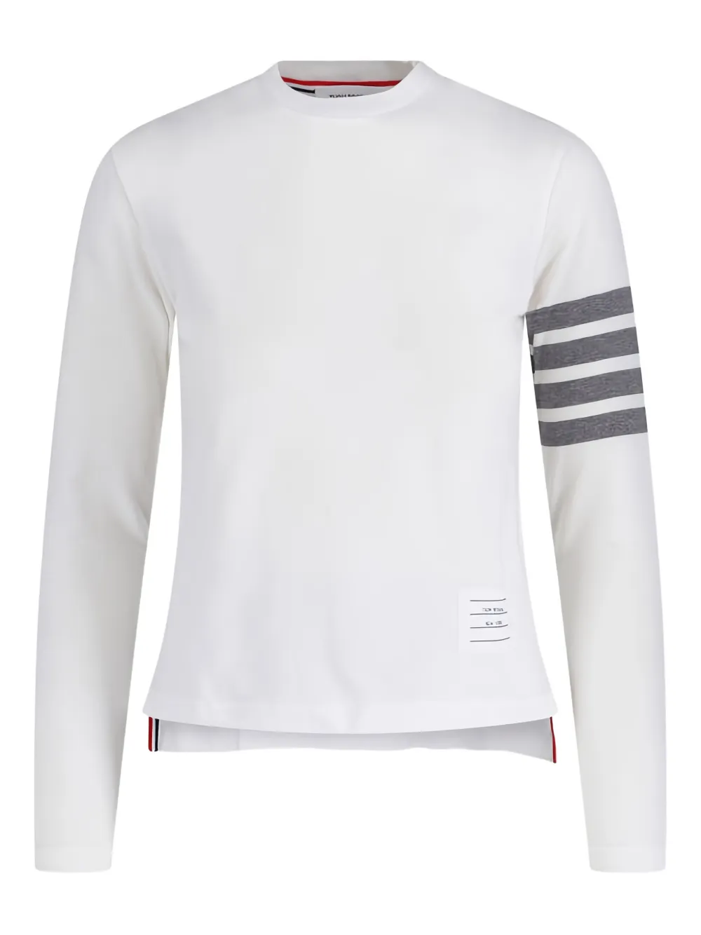 Thom Browne T-shirt con dettaglio a righe - Bianco