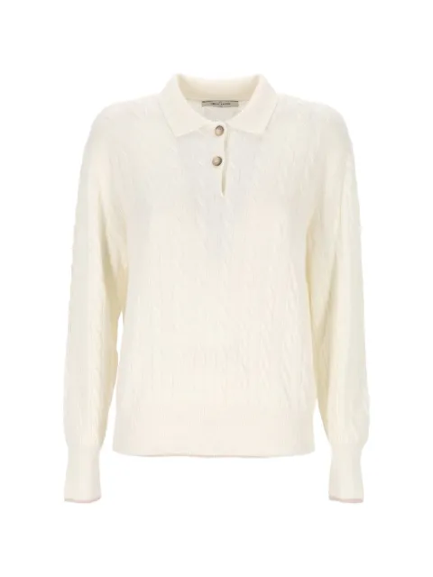 Gran Sasso cable-knit polo sweater