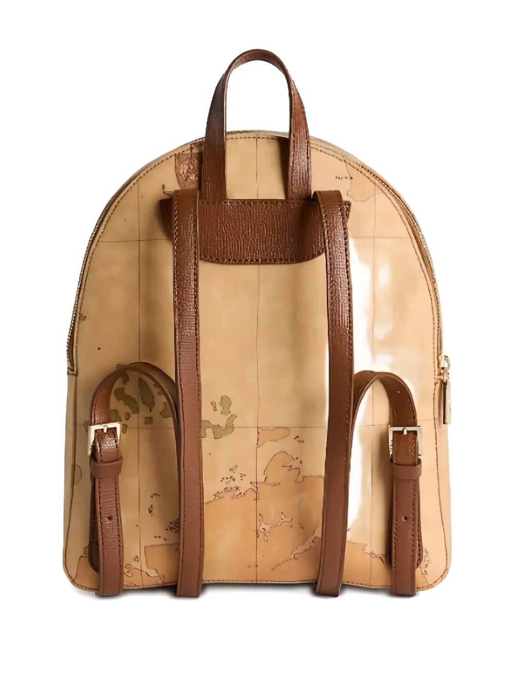 ALVIERO MARTINI 1° CLASSE Rugzak met kaartprint en gesp - Beige