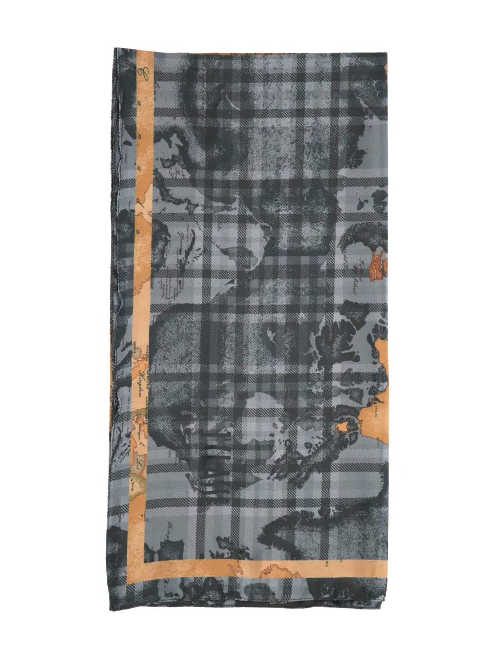 ALVIERO MARTINI 1° CLASSE checkered printed scarf - Grigio