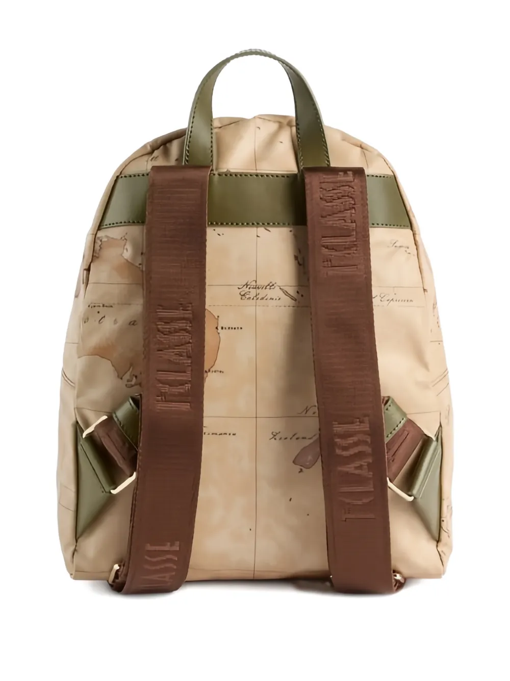 ALVIERO MARTINI 1° CLASSE Rugzak met kaartprint en gesp - Beige