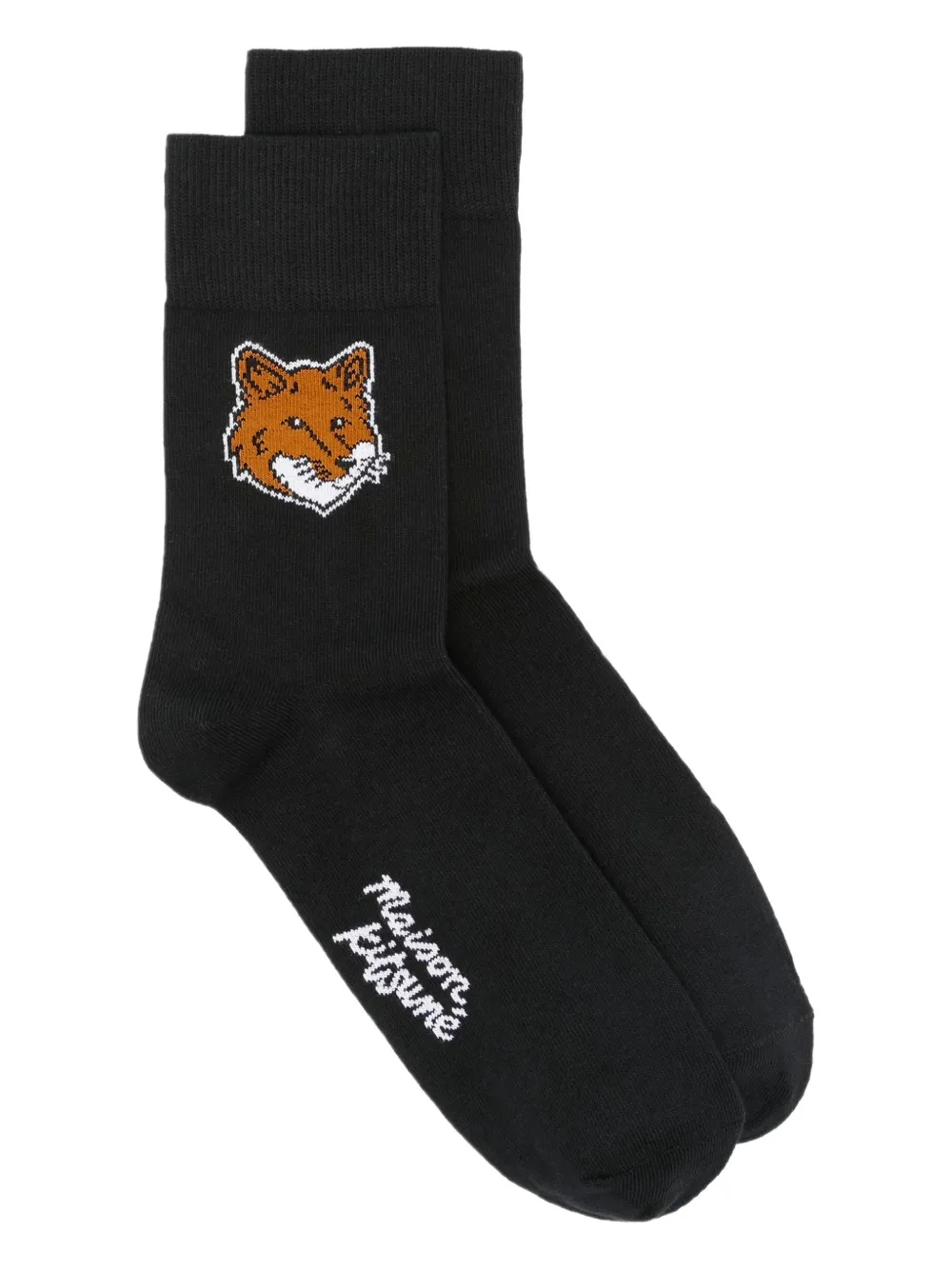 Maison Kitsuné fox-embellishment socks - Nero