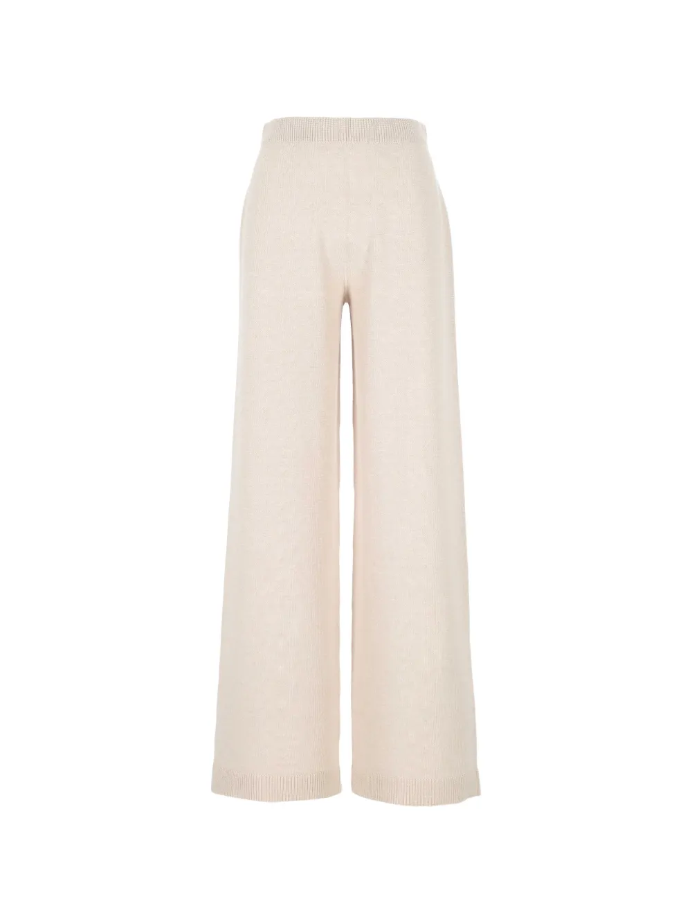D.Exterior fine-knit wide-leg trousers - Bianco