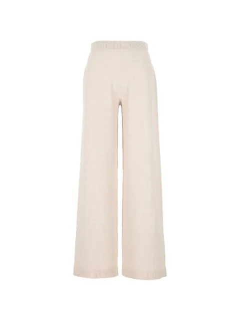 D.Exterior pantalones anchos de punto fino