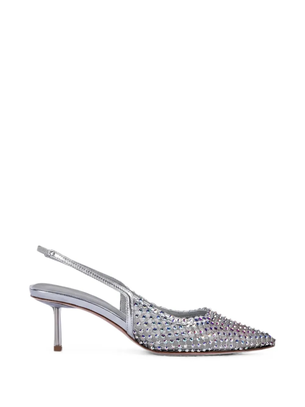 Le Silla crystal-embellished mesh sandals - Argento