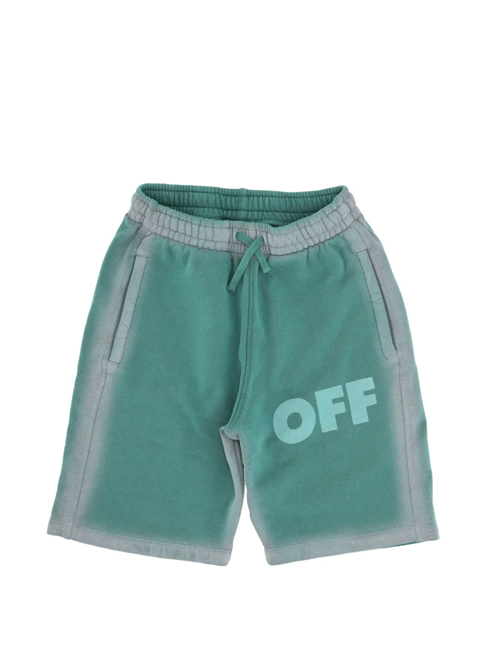 Off-White Kids logo-print drawstring casual shorts - Verde
