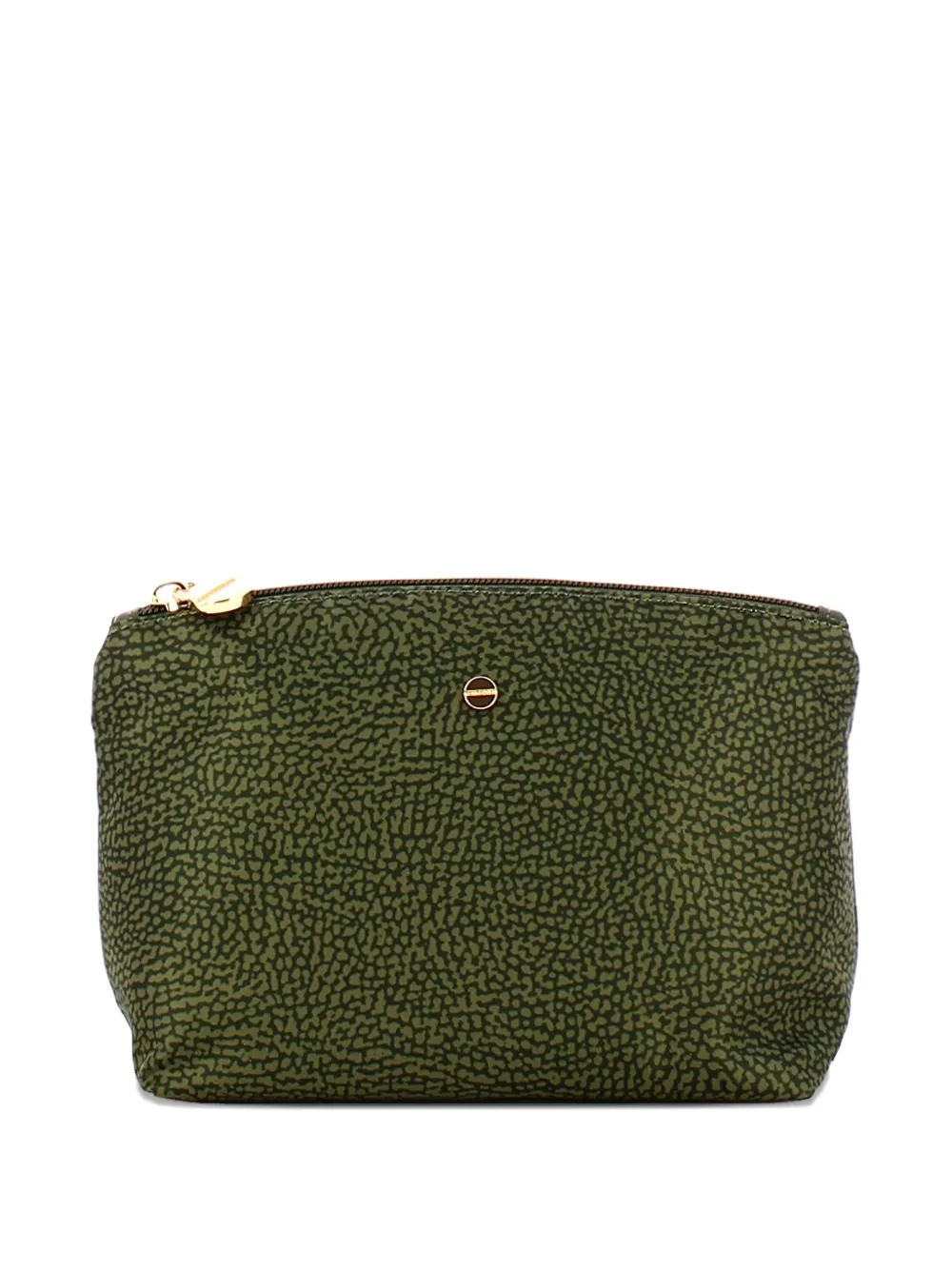 Borbonese Stud Zip Clutch Bag In Green