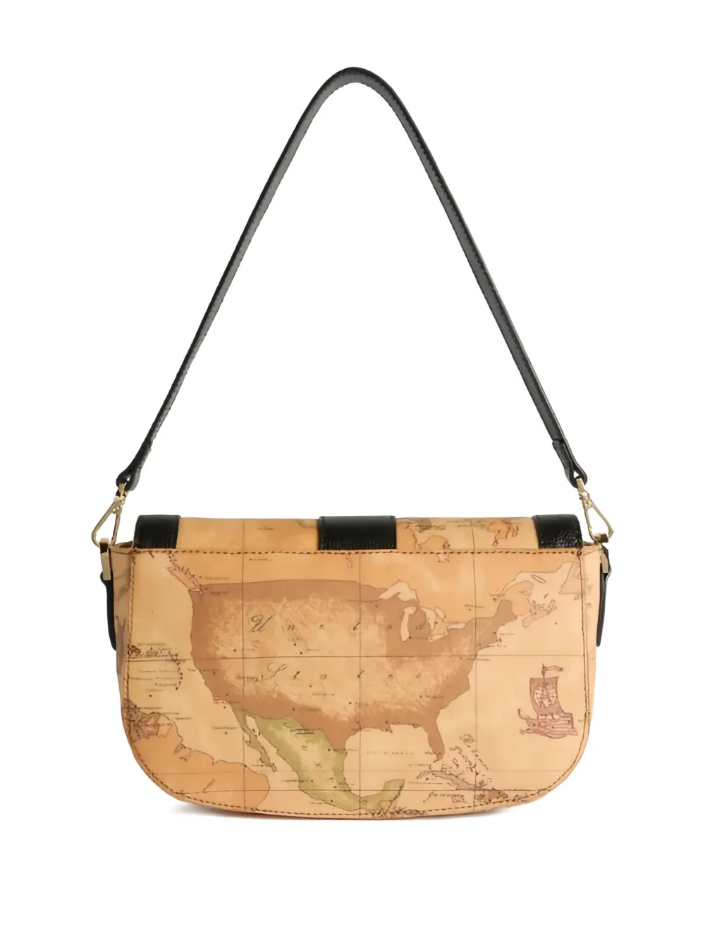 ALVIERO MARTINI 1° CLASSE Valley Geo shopper met kaartprint en gesp - Beige