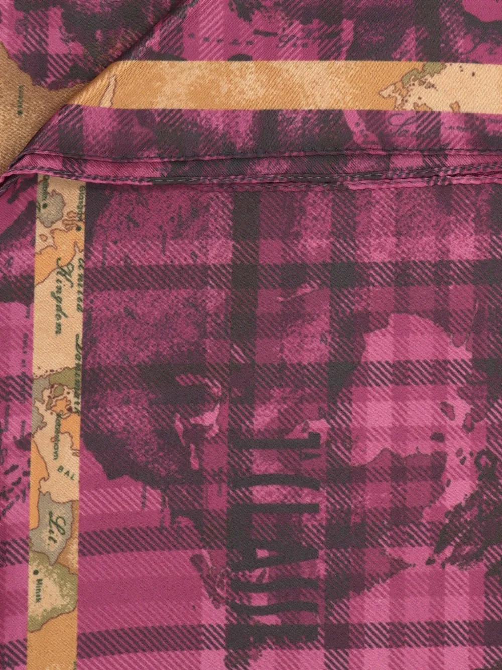 ALVIERO MARTINI 1° CLASSE Geruite sjaal met print - Paars