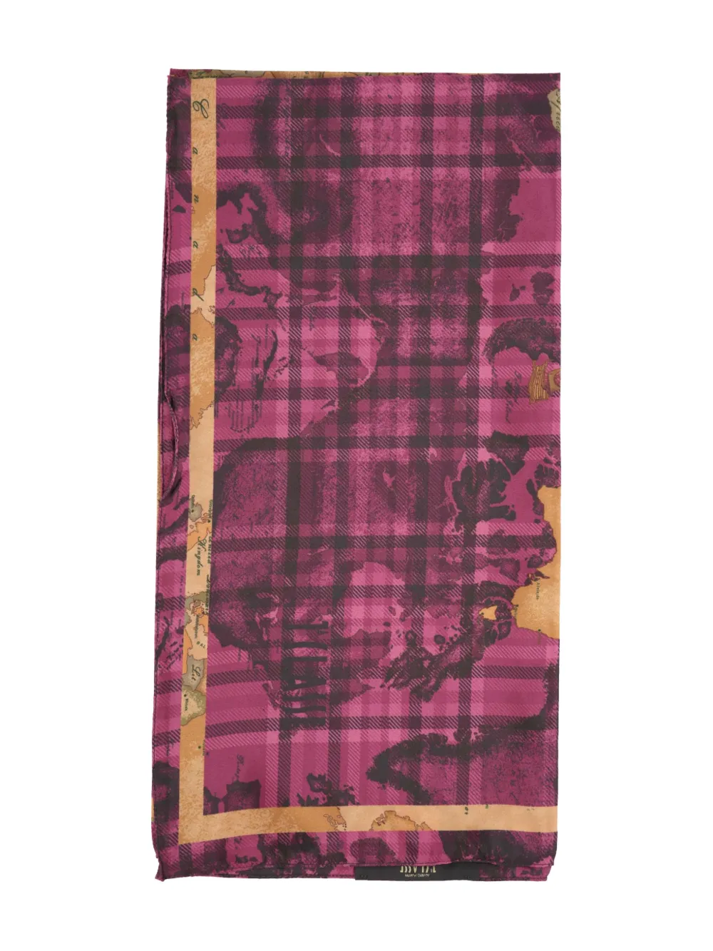 ALVIERO MARTINI 1° CLASSE map-print checked scarf - Viola