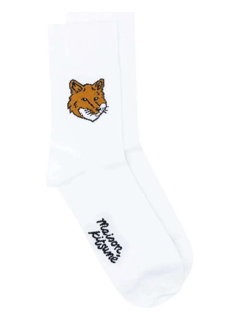 Maison Kitsuné Fox-head Socks In White