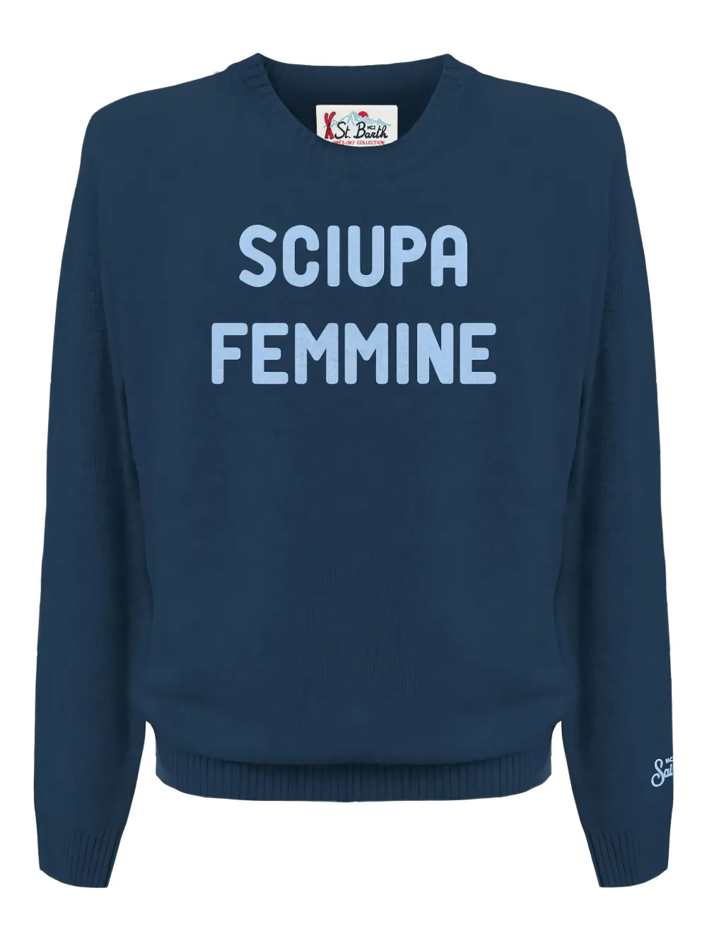 MC2 Saint Barth Kids Maglione girocollo con stampa - Blu