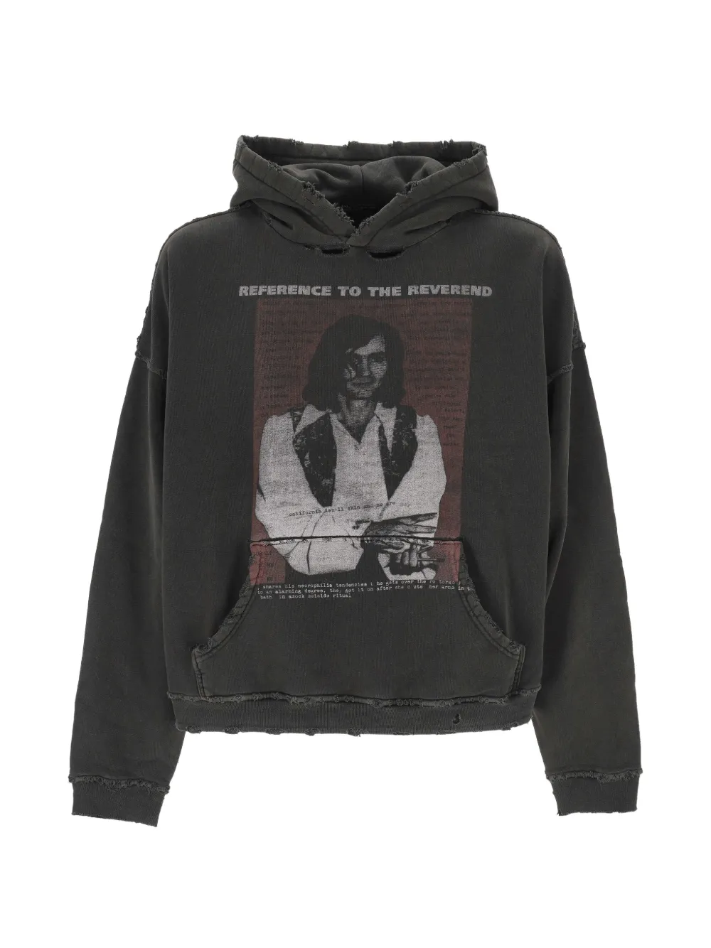 Enfants Riches Déprimés faded-effect long-sleeve hoodie - Grigio