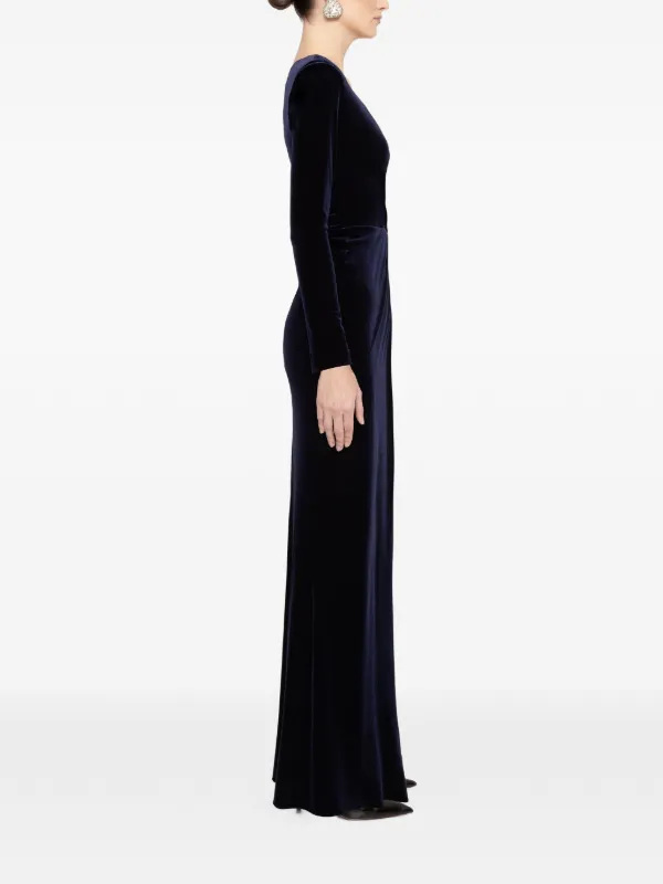 NISSA Velvet Maxi Dress | Blue | FARFETCH