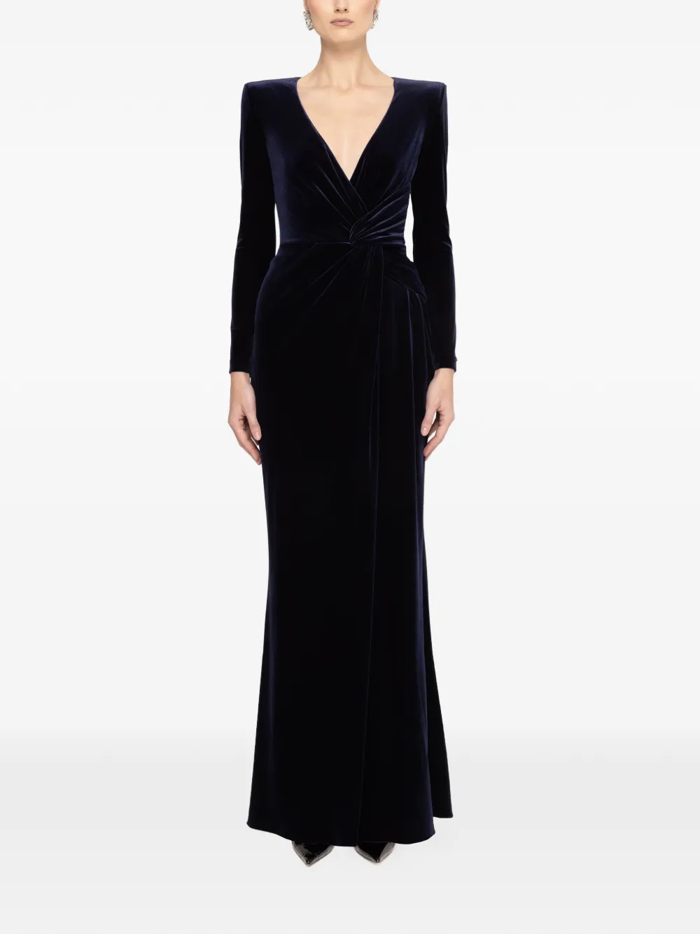 NISSA velvet maxi dress - Blauw