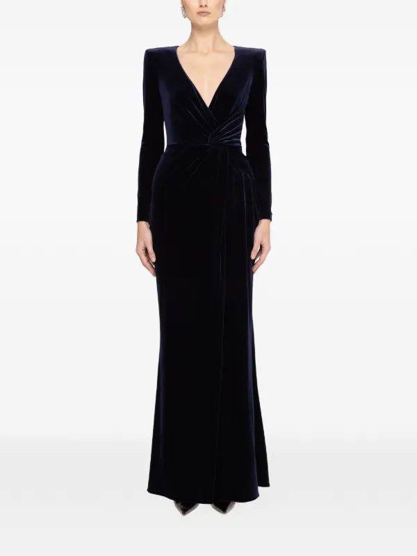 maxi dresses velvet Classic Evening Dresses Velvet Long Sleeve Off Shoulder Maxi Dresses