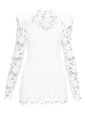 Elie Saab Floral lace-embellished Minidress | White | FARFETCH UK