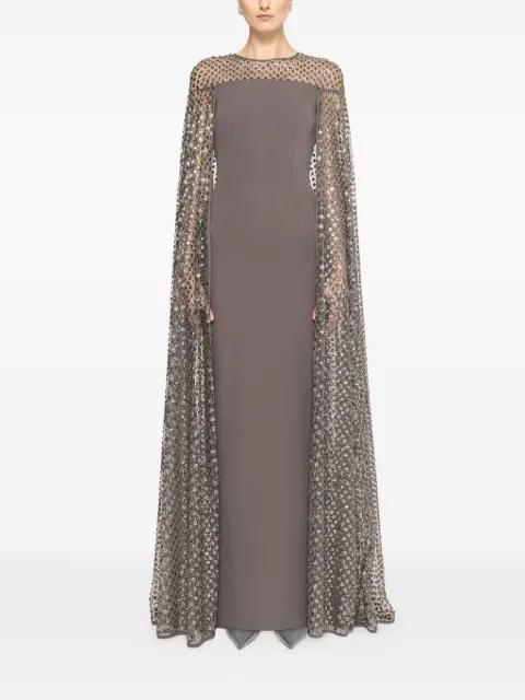 NISSA sequined cape maxi dress