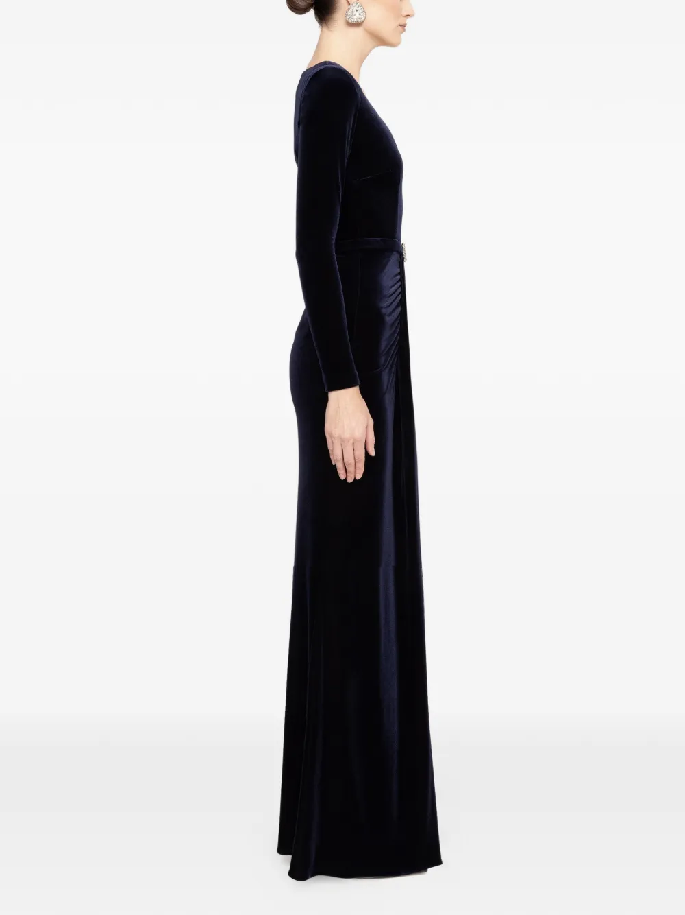 NISSA Fluwelen maxi-jurk met kristallen Blauw