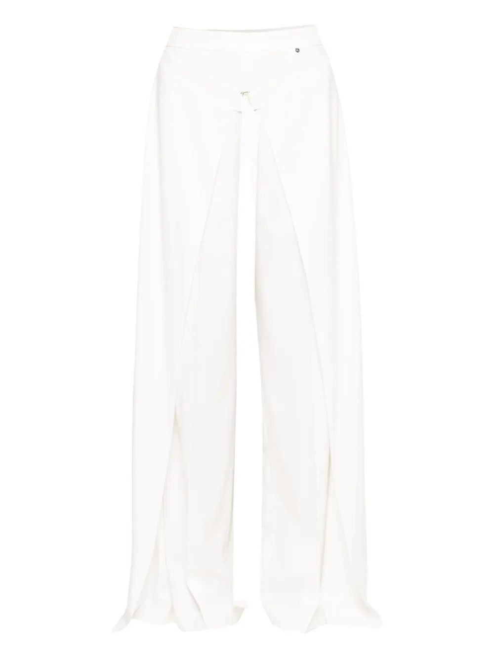 NISSA layered wide-leg trousers - Bianco