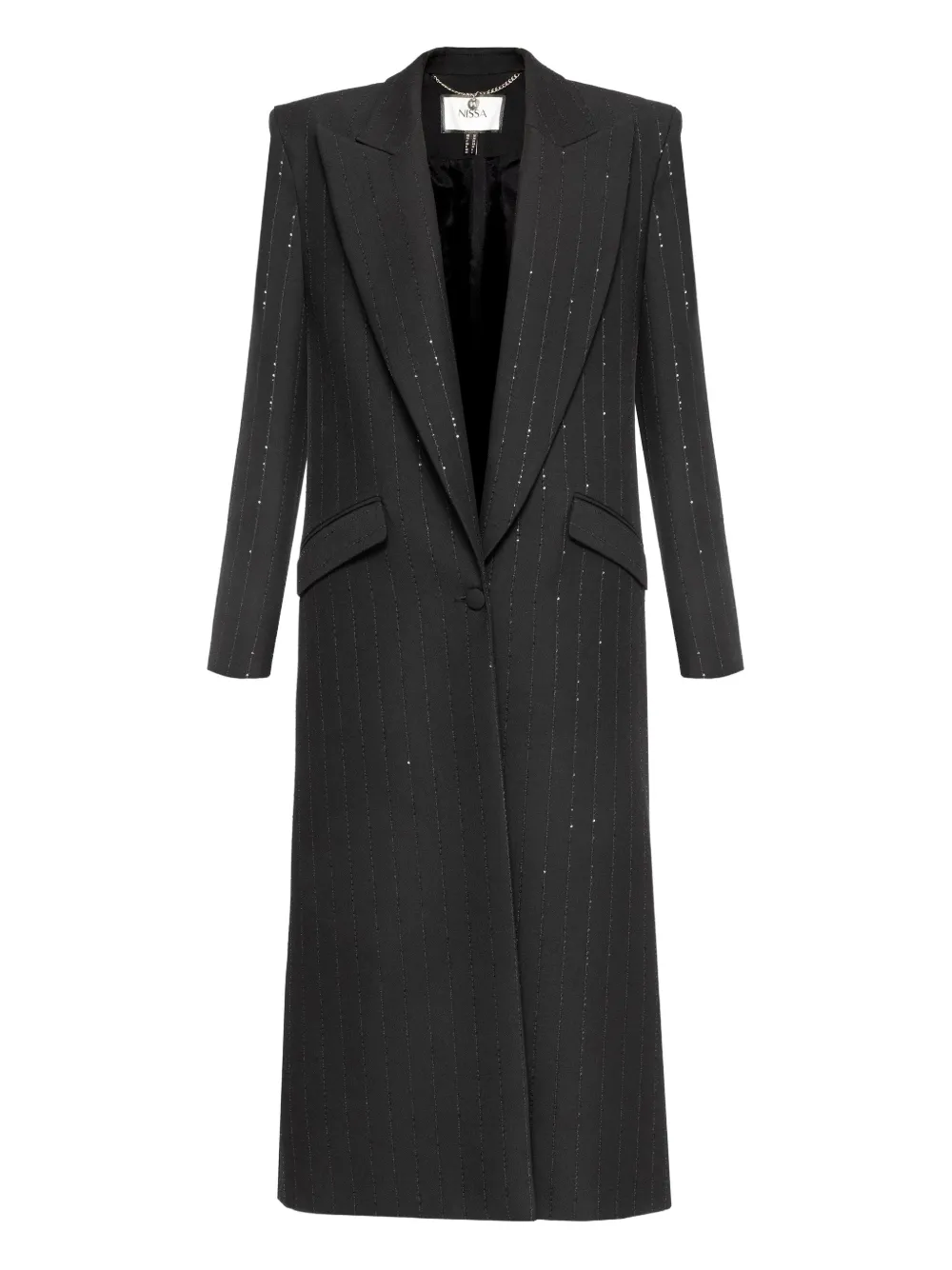NISSA sequin-embellished coat | Black | Image 1