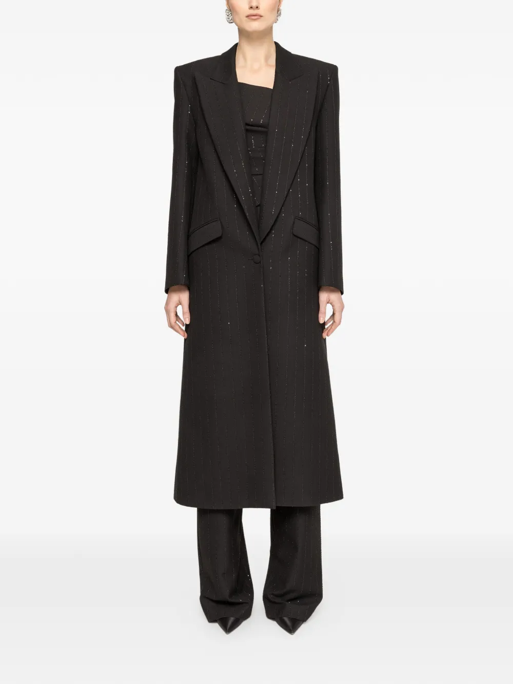 NISSA sequin-embellished coat | Single Breasted Coats | Image 2