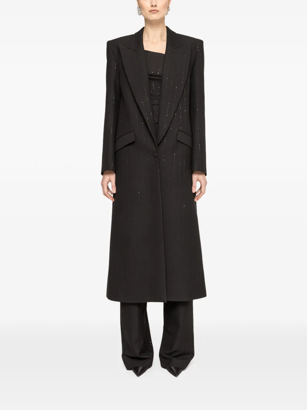 NISSA sequin-embellished coat - Black