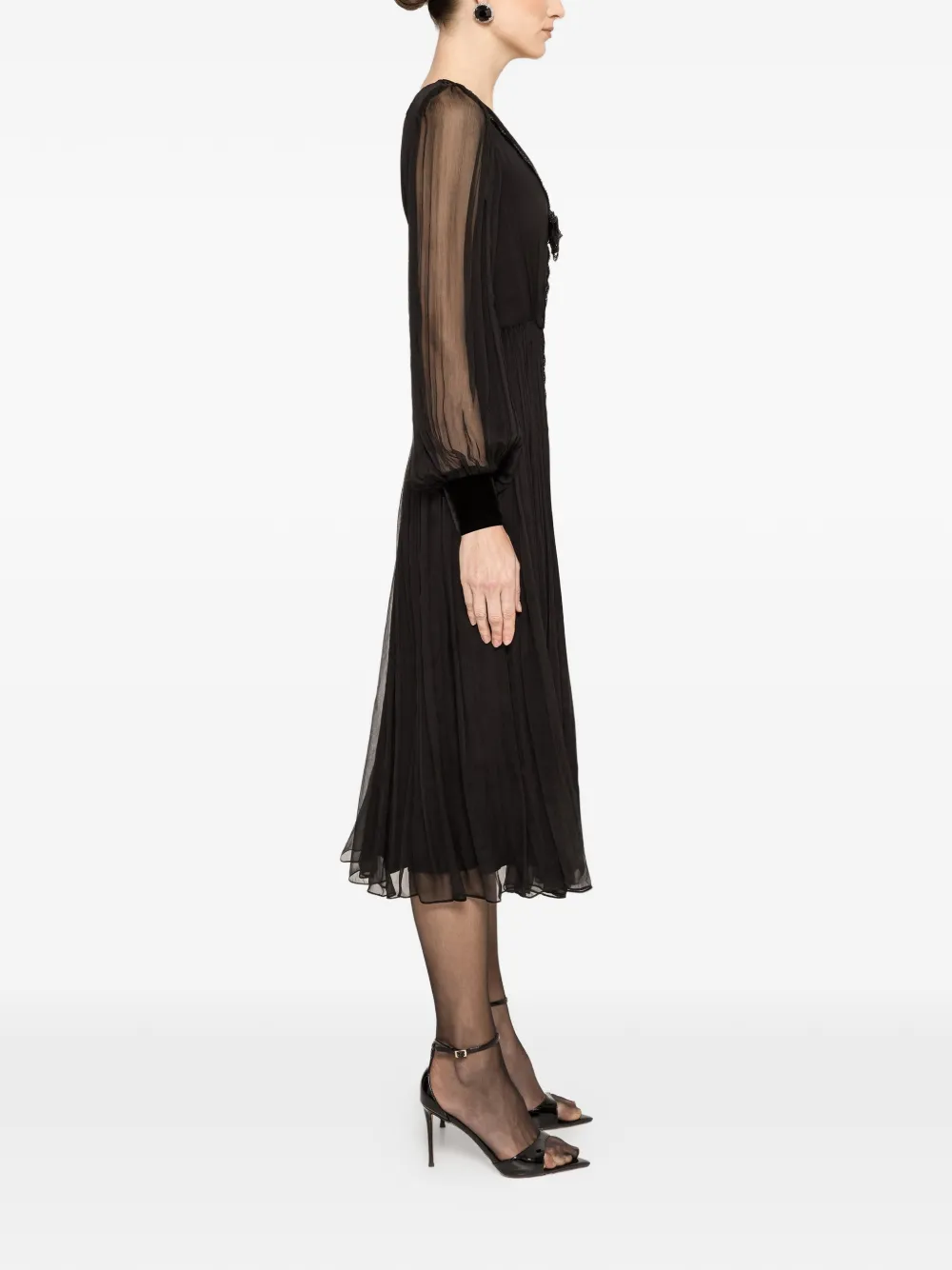 Velvet Bow Midi Dress