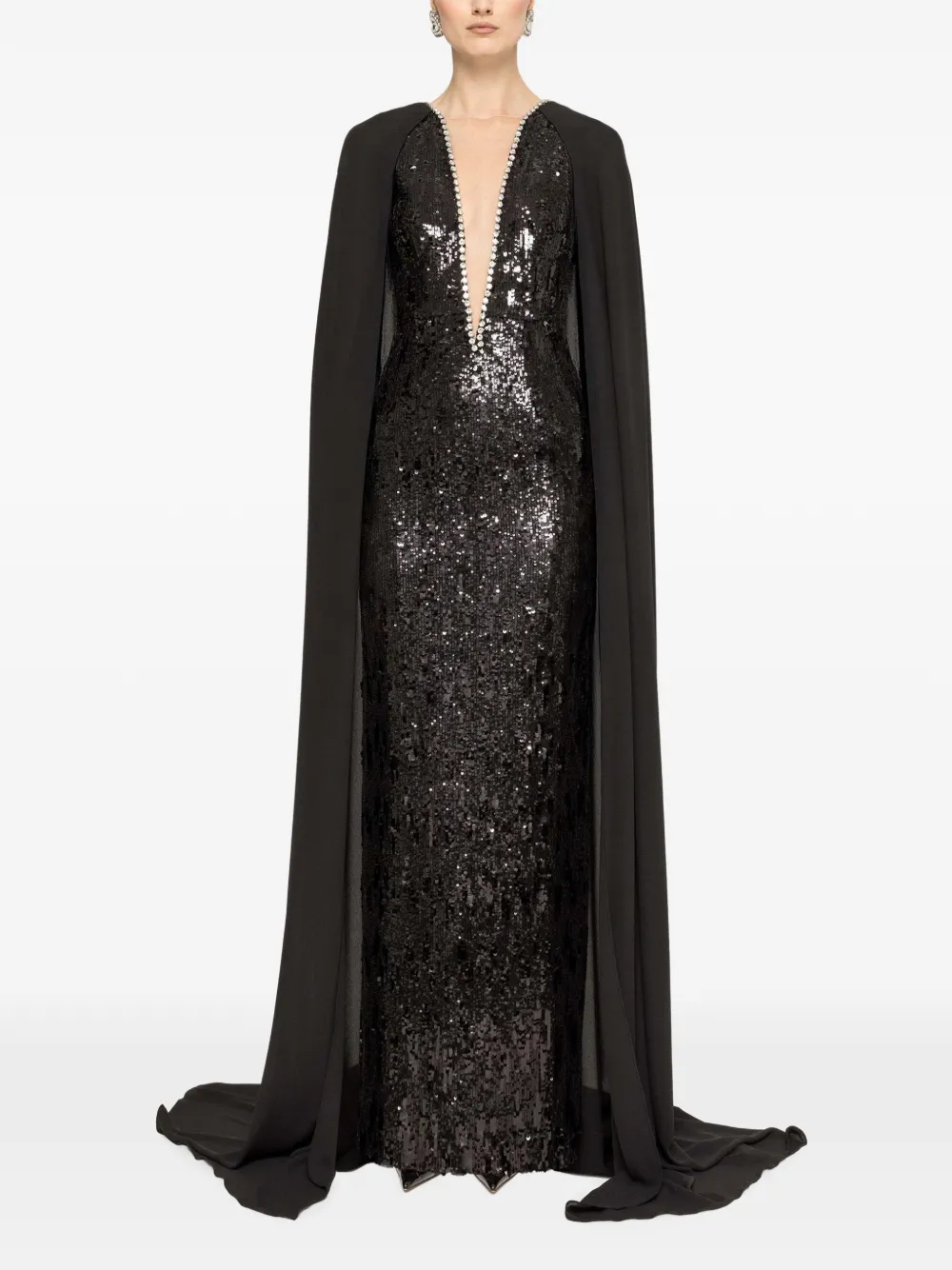 NISSA Maxi-jurk met pailletten - Zwart