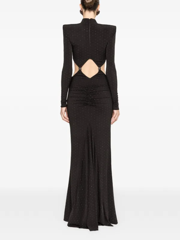 Nissa Rhinestone-Embellished Maxi Dress - Black