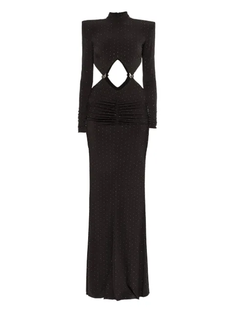 NISSA rhinestone-embellished cut-out maxi dress