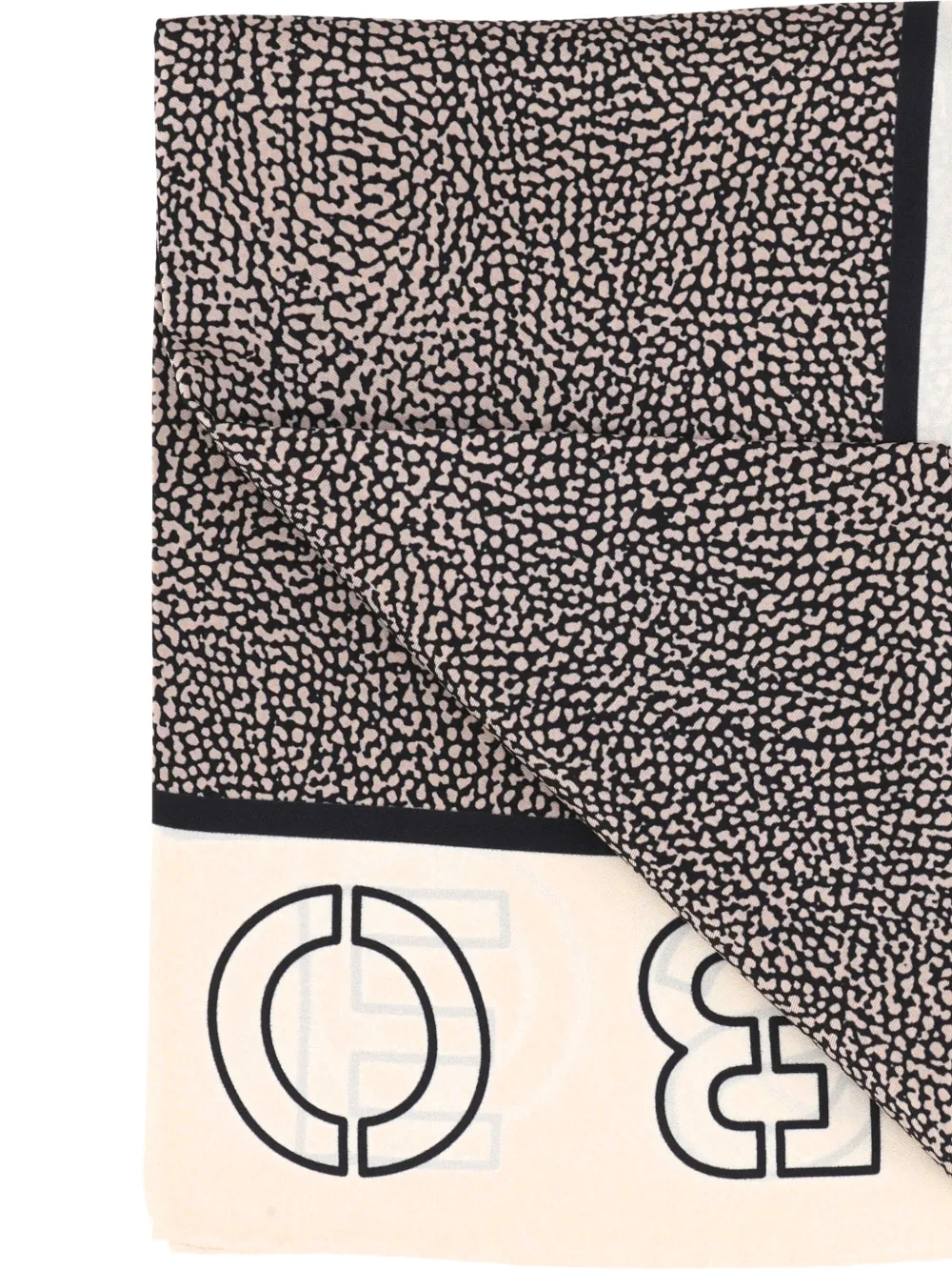 Borbonese Sjaal met logodetail en patroon - Beige