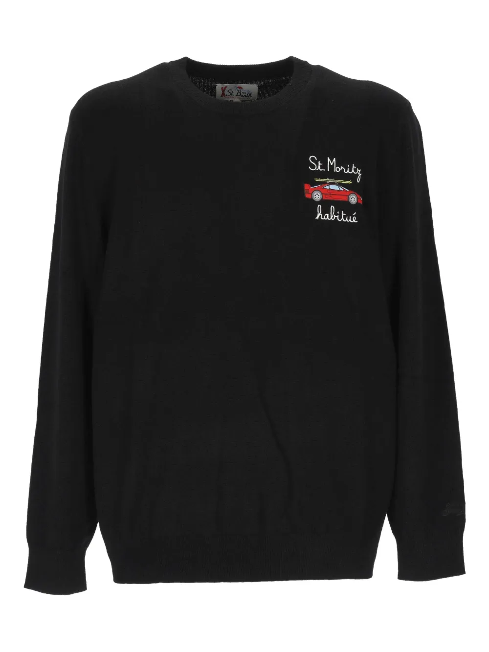MC2 Saint Barth embroidered crew-neck sweater - Nero
