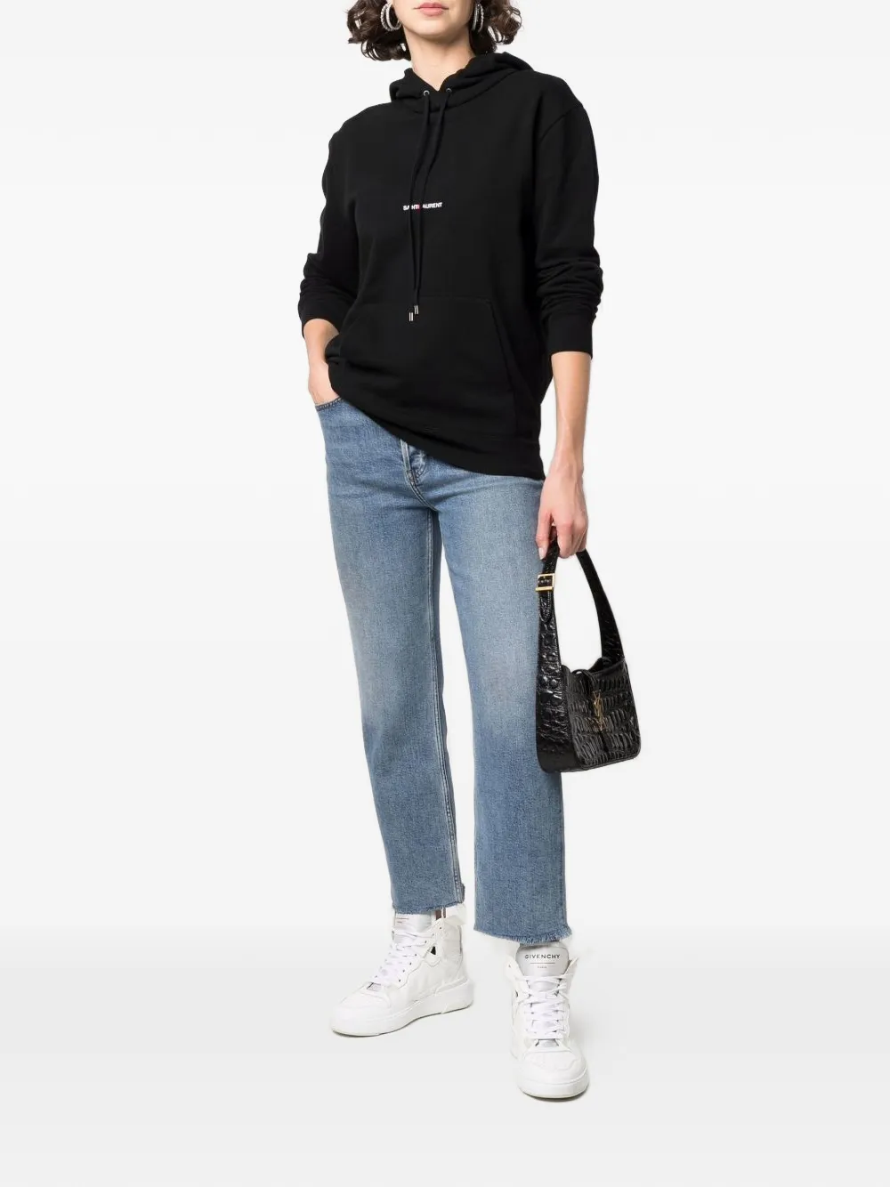 Saint Laurent logo-print drawstring hoodie | Hoodies | Image 2