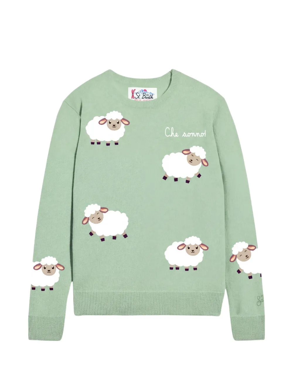 MC2 Saint Barth Kids Gebreide trui met schapen-intarsia Groen