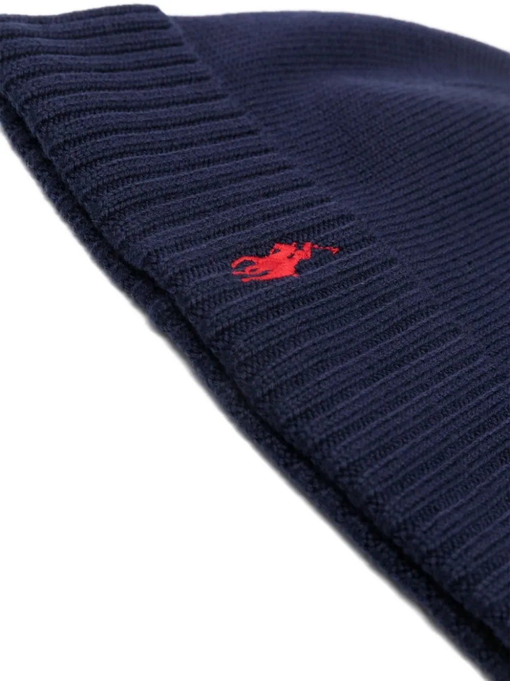 Polo Ralph Lauren Geribbelde muts met geborduurd logo - Blauw