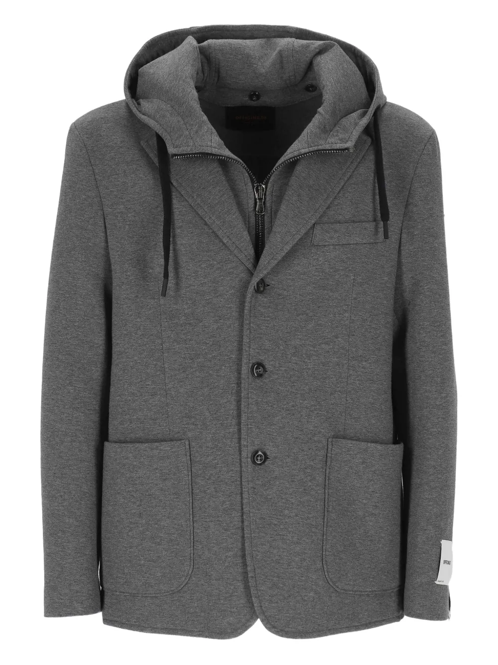 OFFICINA 36 hooded button jacket - Grau