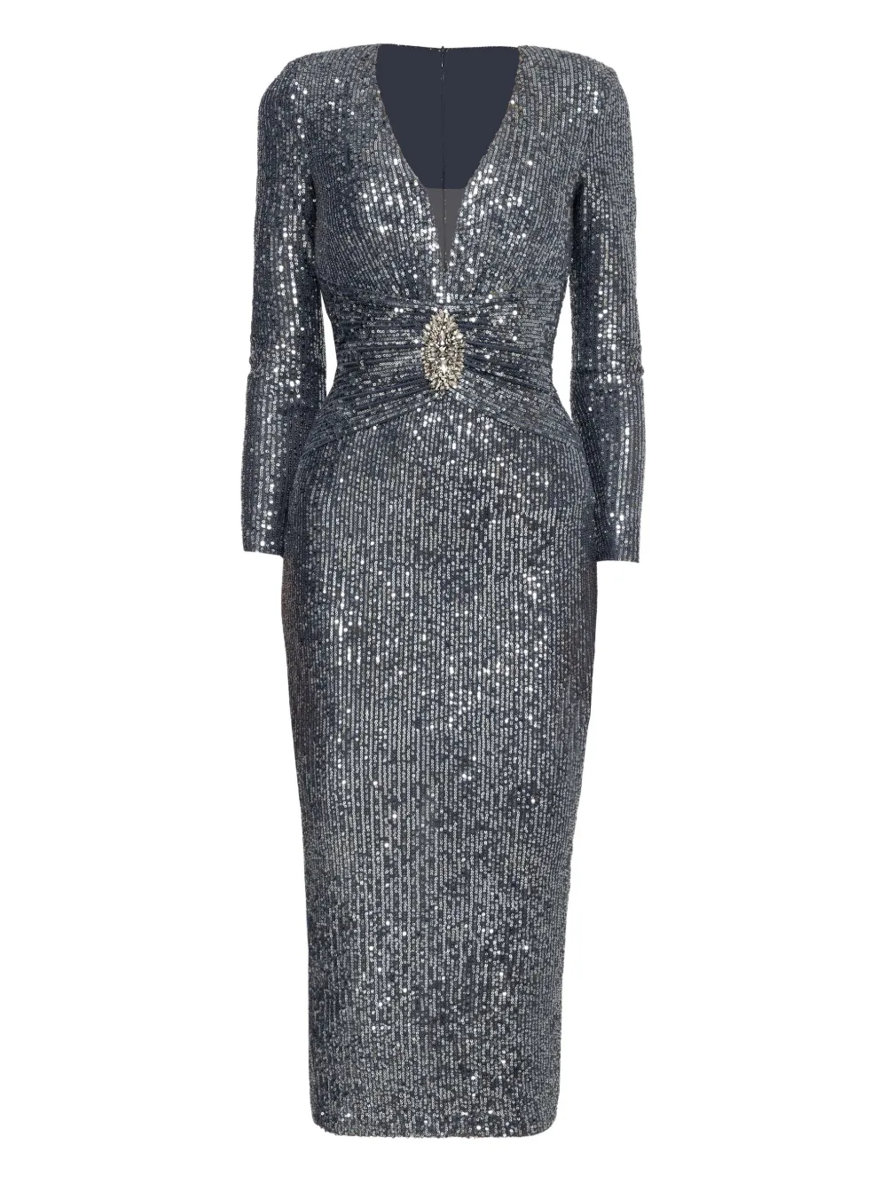 NISSA sequined midi dress - Grigio