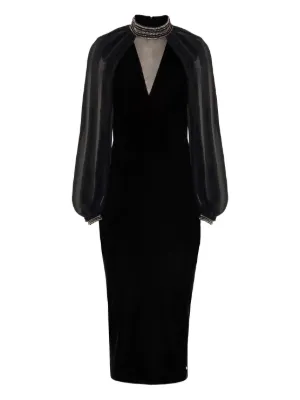 Blumarine ドレス Blumarine ドレープVネックミニドレス | ブラック | FARFETCH JP
