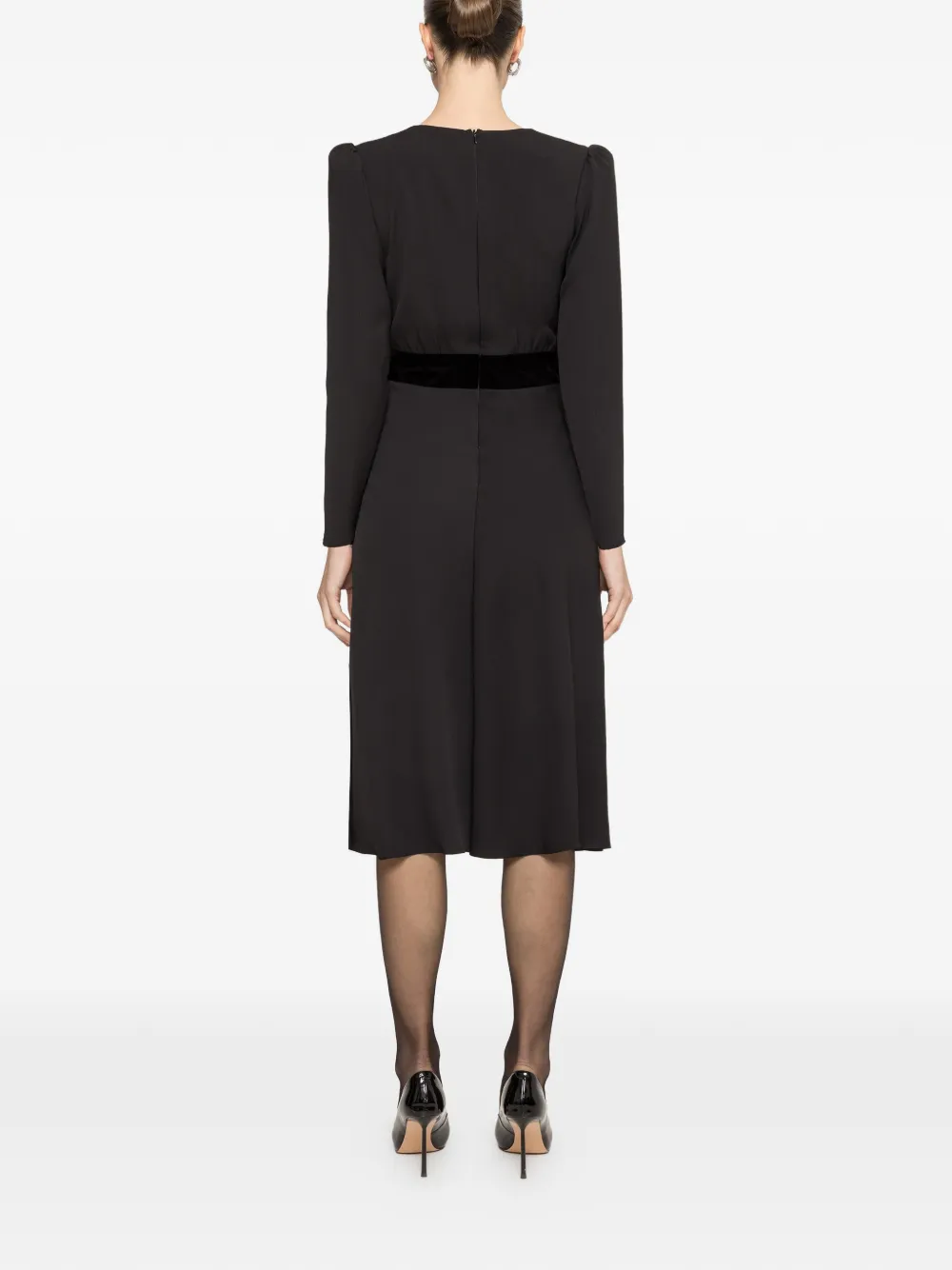 NISSA Midi-jurk met kristallen detail Zwart
