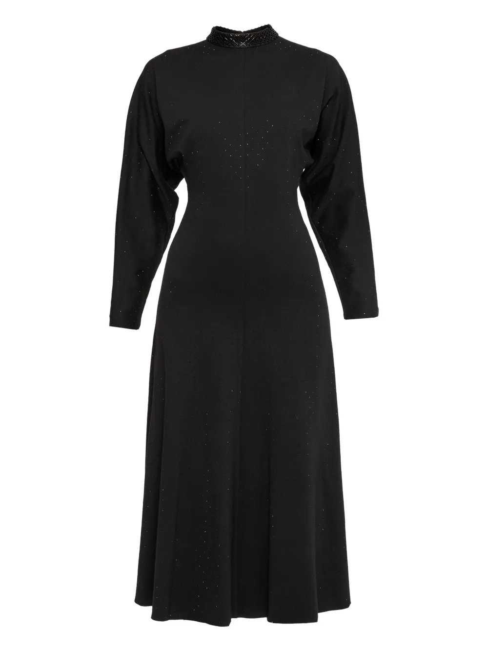 NISSA rhinestone-embellished midi dress - Nero